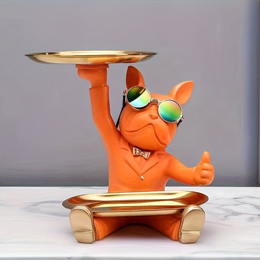 Statue de Bulldog Jasmijn – Décor en résine unique pour des accents de maison charmants