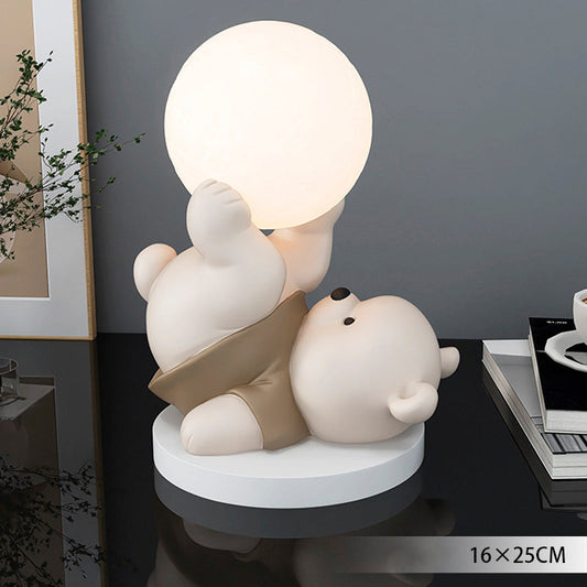 Lampe LED Krakau Mondbär - Lumière de nuit confortable pour enfants, éclat apaisant, décoration parfaite pour la chambre
