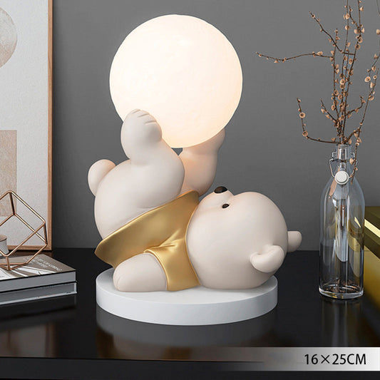 Lampe LED Krakau Mondbär - Lumière de nuit confortable pour enfants, éclat apaisant, décoration parfaite pour la chambre