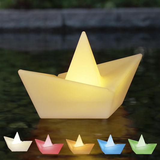 Lampe de bateau solaire LED – Design origami flottant, lampe d'extérieur RGBW étanche