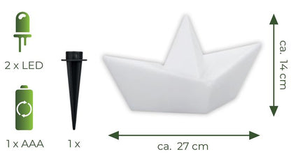Lampe de bateau solaire LED – Design origami flottant, lampe d'extérieur RGBW étanche