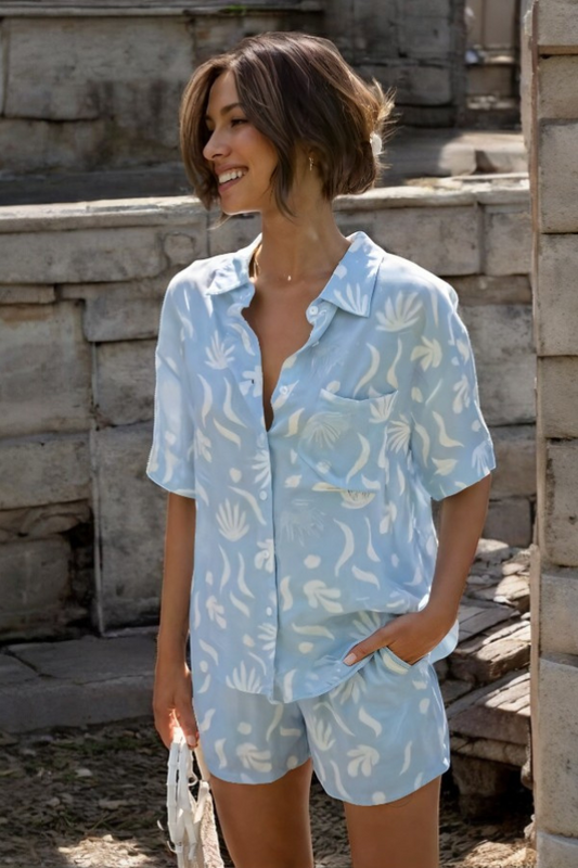 Selah - chemise de poche à poitrine classique et set court