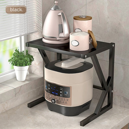 Étagère de rangement à micro-ondes Loy à deux niveaux – Organisateur de cuisine gain de place