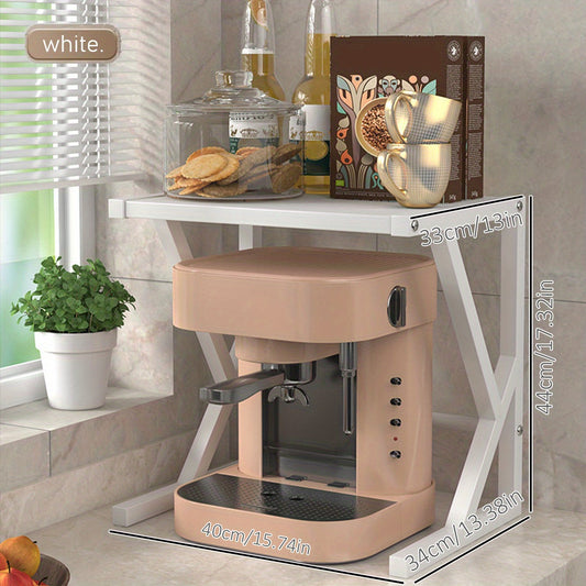 Étagère de rangement à micro-ondes à deux niveaux Loy – Organisateur de cuisine gain de place