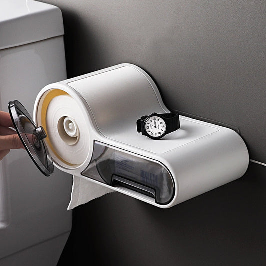 LuxeHold Porte-papier toilette multifonctionnel – Étanche et facile à installer