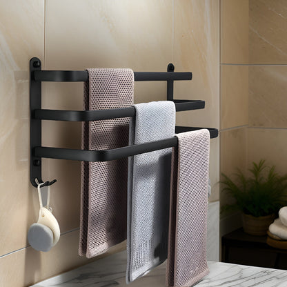 LuxeRack Porte-serviettes mural – La solution gain de place pour un ordre dans la salle de bain