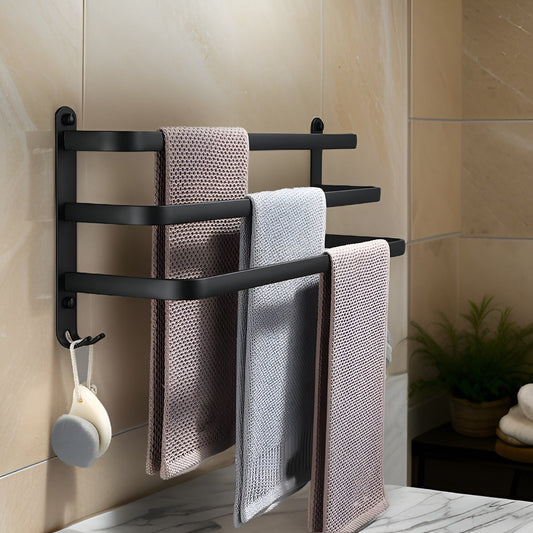 LuxeRack Porte-serviettes mural – La solution gain de place pour un ordre dans la salle de bain
