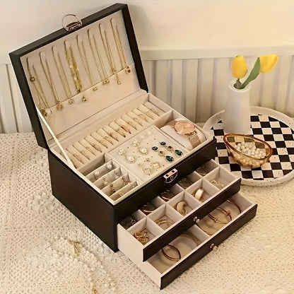 Boîte à bijoux luxueuse avec plusieurs compartiments – Rangement élégant pour tous vos accessoires