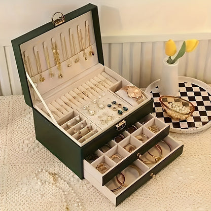 Boîte à bijoux luxueuse avec plusieurs compartiments – Rangement élégant pour tous vos accessoires