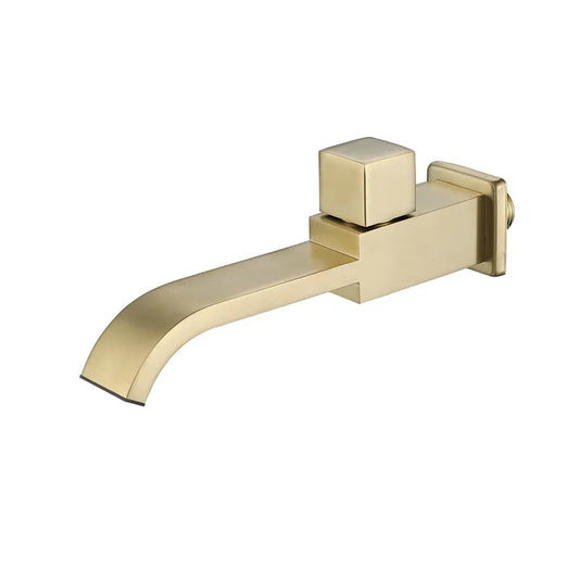 Robinet mural luxueux – Fini en or brossé avec vanne en céramique pour salles de bains contemporaines