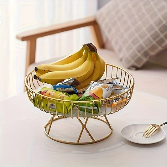 Bol à fruits Vintage MarbleServe en métal avec fond en marbre – Bol décoratif élégant pour la maison et les événements
