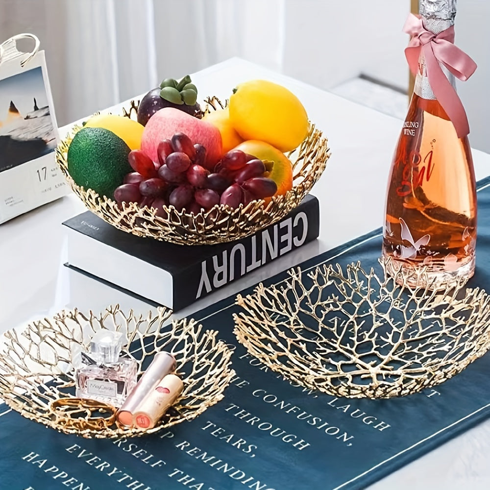 MetalServe Koraal Saladier – Design Ouvert Luxueux en Métal