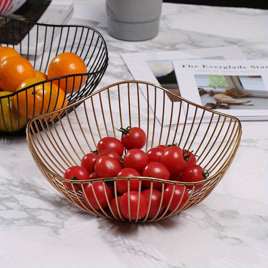 MetalServe Bol à Fruits – Bol en Métal Moderne et Minimaliste pour la Décoration Intérieure