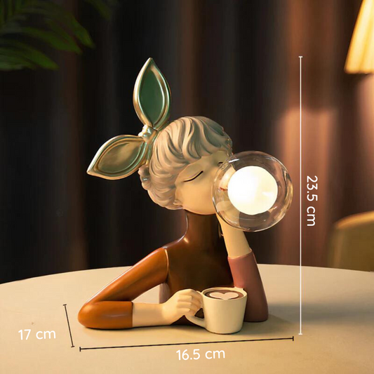 Lampe de table Miami – Élégante lampe artisanale avec pied en bois et lumière douce et diffuse, idéale pour tout intérieur