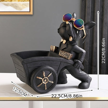 Ornement de rangement Mika Bulldog – Plateau décoratif en résine ludique et fonctionnel pour la maison