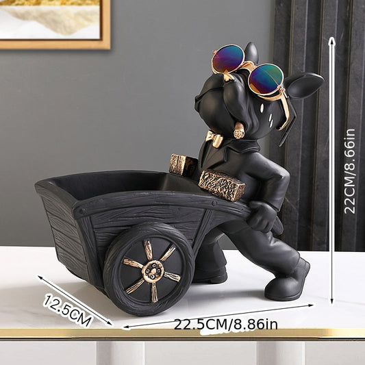 Ornement de rangement Mika Bulldog – Plateau décoratif en résine ludique et fonctionnel pour la maison