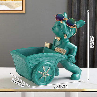 Ornement de rangement Mika Bulldog – Plateau décoratif en résine ludique et fonctionnel pour la maison