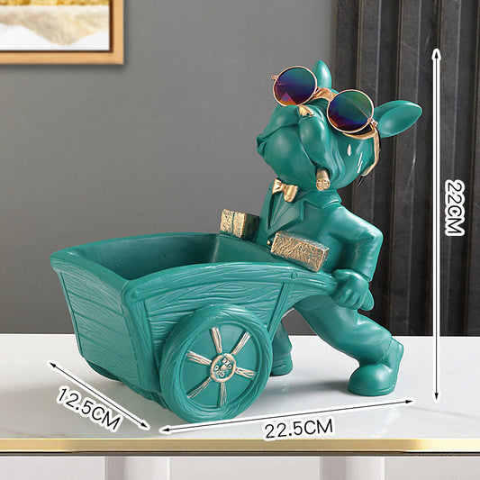 Ornement de rangement Mika Bulldog – Plateau décoratif en résine ludique et fonctionnel pour la maison