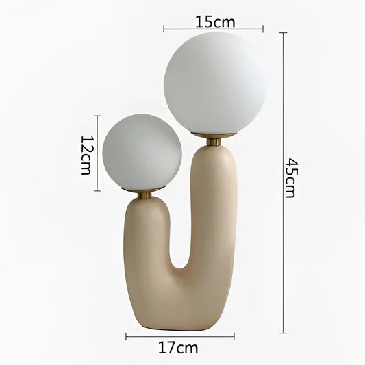 Lampe de table au design cactus moderne – Contrôle tactile, boules en verre opale, éclairage LED pour salon ou chambre