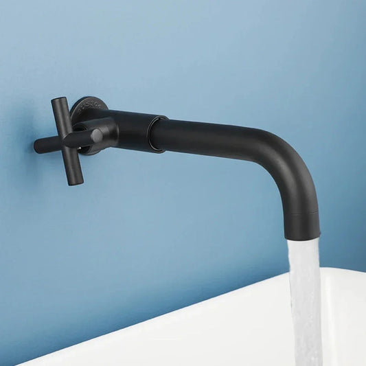 Robinet mural moderne en acier inoxydable avec cascade – Monocommande, Fini brossé