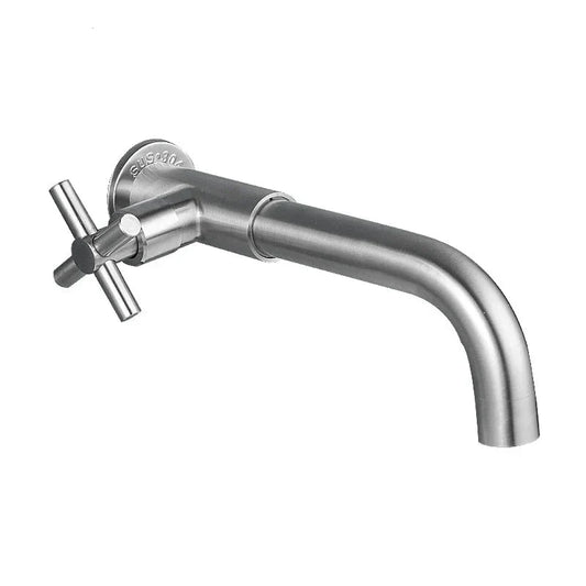 Robinet mural moderne en acier inoxydable avec cascade – Monocommande, Fini brossé