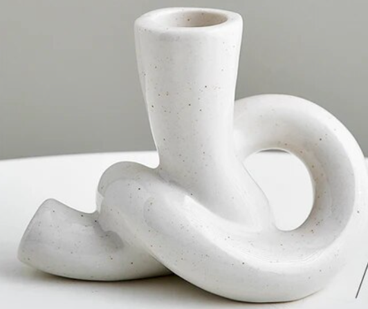 Bougeoir Tourné Moderne – Design Artistique en Céramique pour une Décoration Intérieure Élégante – Deux Options de Taille