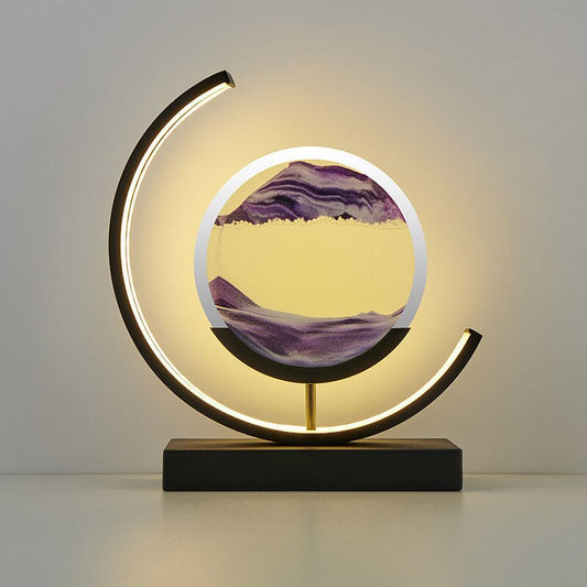 Lampe de table Montana Quicksand – Lampe moderne en sable 3D avec lumière LED apaisante, rotative pour des motifs dynamiques
