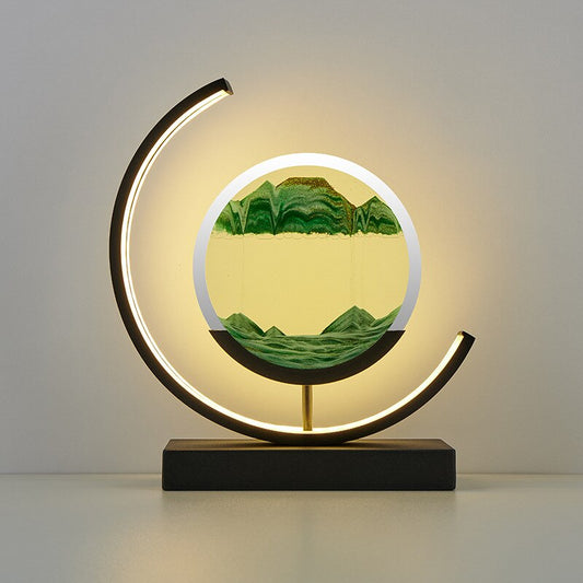 Lampe de table Montana Quicksand – Lampe moderne en sable 3D avec lumière LED apaisante, rotative pour des motifs dynamiques