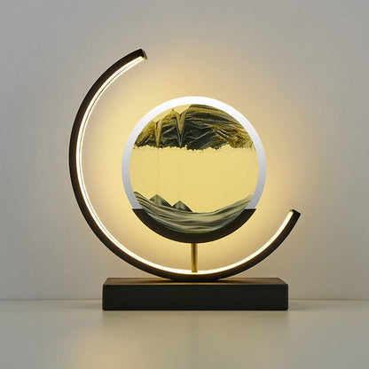 Lampe de table Montana Quicksand – Lampe moderne en sable 3D avec lumière LED apaisante, rotative pour des motifs dynamiques