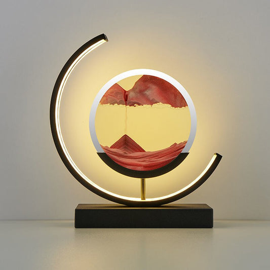 Lampe de table Montana Quicksand – Lampe moderne en sable 3D avec lumière LED apaisante, rotative pour des motifs dynamiques