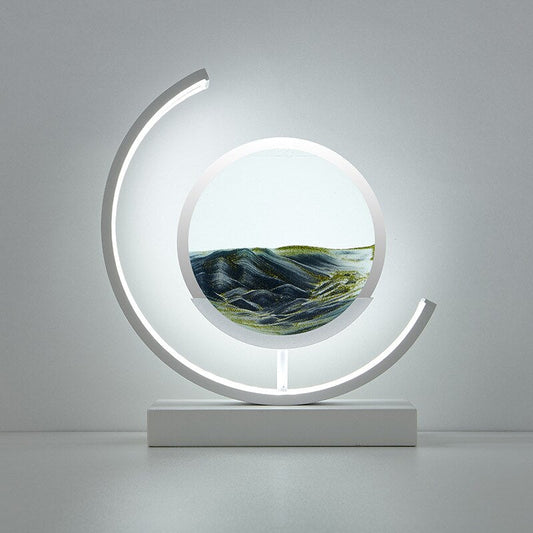 Lampe de table Montana Quicksand – Lampe moderne en sable 3D avec lumière LED apaisante, rotative pour des motifs dynamiques