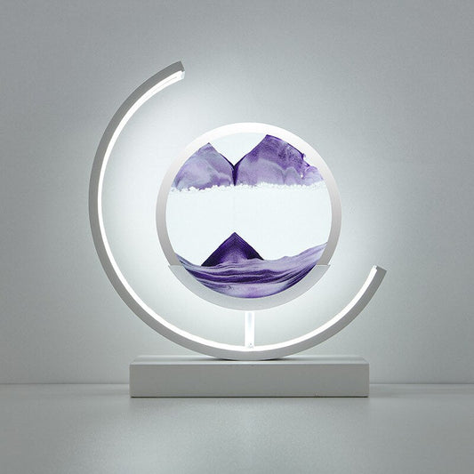Lampe de table Montana Quicksand – Lampe moderne en sable 3D avec lumière LED apaisante, rotative pour des motifs dynamiques