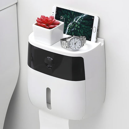 MultiHold Distributeur de Mouchoirs Étanche avec Support pour Téléphone et Tiroir de Rangement
