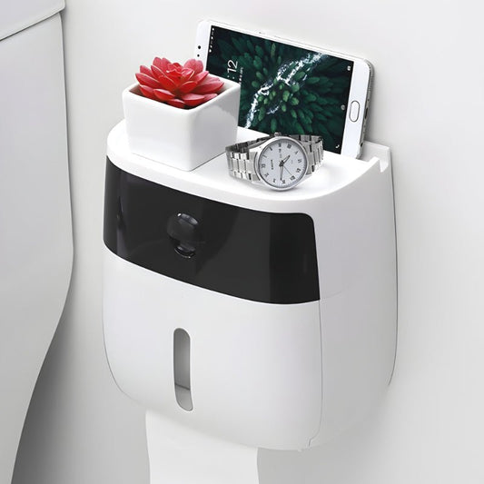MultiHold Distributeur de Mouchoirs Étanche avec Support pour Téléphone et Tiroir de Rangement