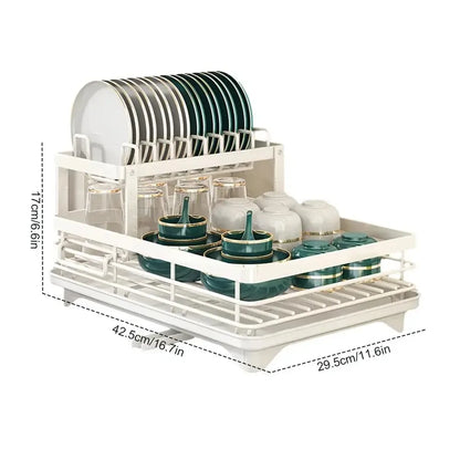 Étagère à égoutter multifonctionnelle – Organisateur de cuisine élégant et gain de place