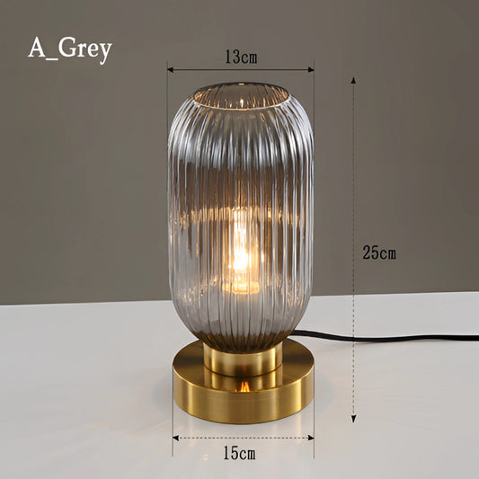 Lampe de Table Nordic Amber – Lampe en Verre au Design Moderne, 40W LED