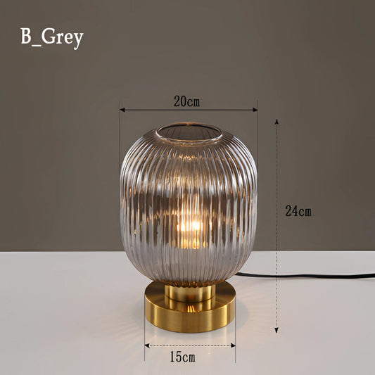 Lampe de Table Nordic Amber – Lampe en Verre au Design Moderne, 40W LED