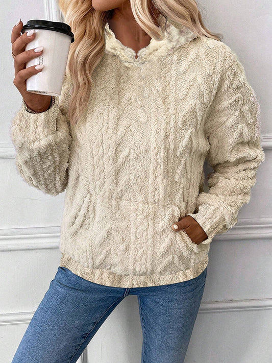 Sweat-shirt en peluche en vrac à capuche