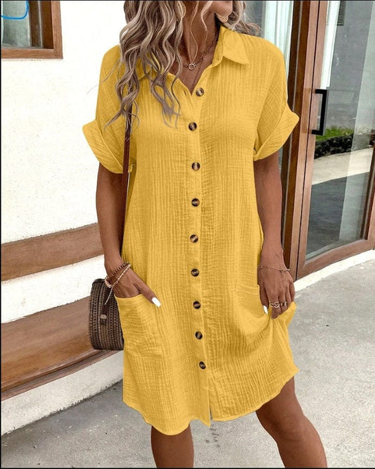Robe Chemise Confortable en Polyester – Femme – Mélanie