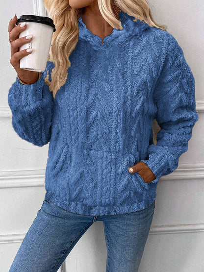 Sweat-shirt en peluche en vrac à capuche