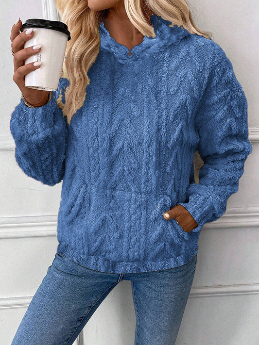 Sweat-shirt en peluche en vrac à capuche