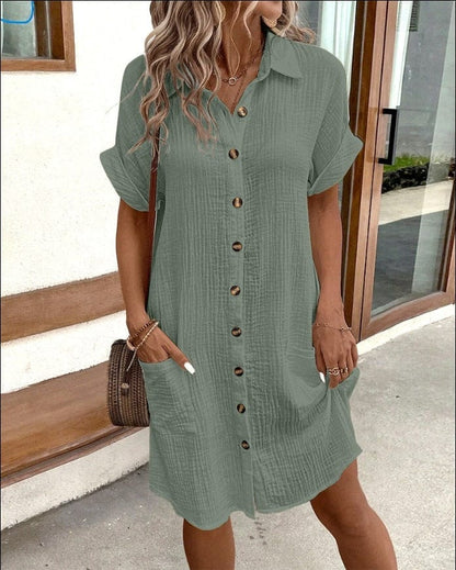 Robe Chemise Confortable en Polyester – Femme – Mélanie