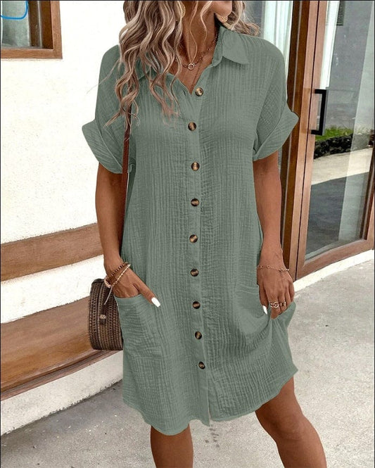 Robe Chemise Confortable en Polyester – Femme – Mélanie