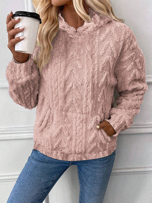 Sweat-shirt en peluche en vrac à capuche