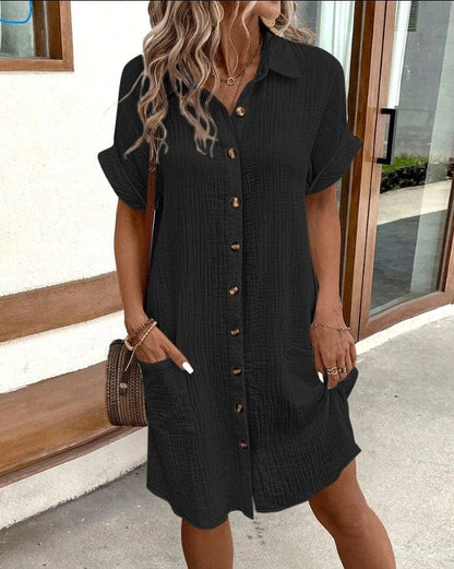 Robe Chemise Confortable en Polyester – Femme – Mélanie