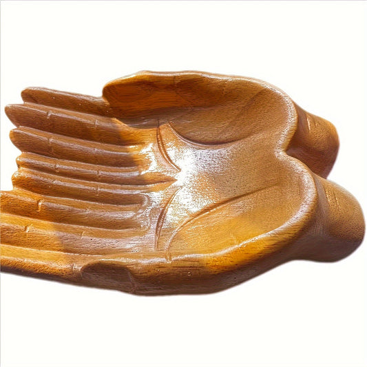 PalmServe Déco-socle – Élégant bol en résine avec design de palmier en cristal pour une utilisation intérieure et extérieure
