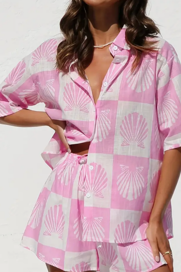 Alina - chemise de taille élastique à la mode et courte set