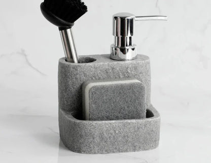 Distributeur de savon rechargeable PureStream – Design minimaliste avec ensemble d'éponge et de brosse