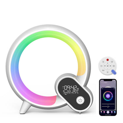 "Q Smart Lampe – Lampe LED contrôlée par Bluetooth avec horloge, bruit blanc et effets de couleur"