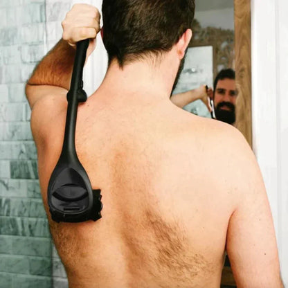 Rasoir pour poils de dos – Rasoir à long manche pour une épilation facile – Design à double lame